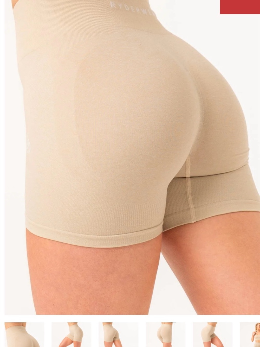 Ryderwear Seamless High-Waist Bike Shorts - Beige